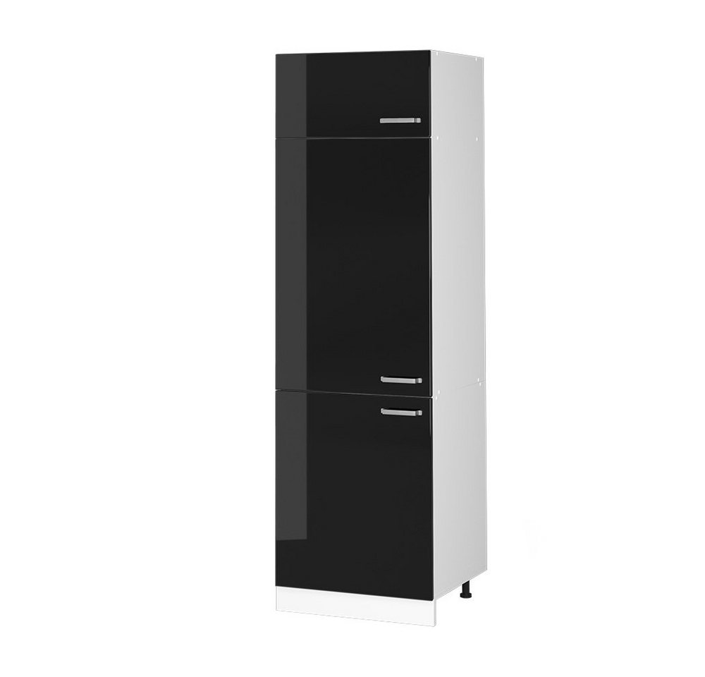 Vicco Schranksystem R-Line, Schwarz Hochglanz/Weiß, 60 cm mit Türen von Vicco