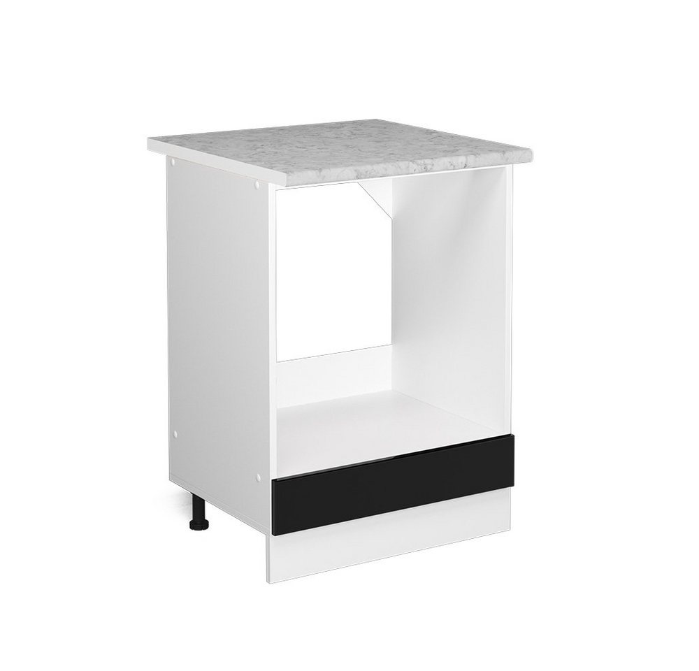 Vicco Schranksystem R-Line, Schwarz Hochglanz/Weiß, 60cm mit Großnische, mit AP von Vicco