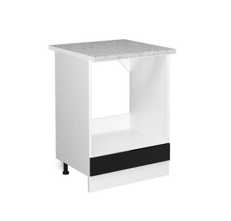 Vicco Schranksystem R-Line, Schwarz Hochglanz/Weiß, 60cm mit Großnische, mit AP von Vicco
