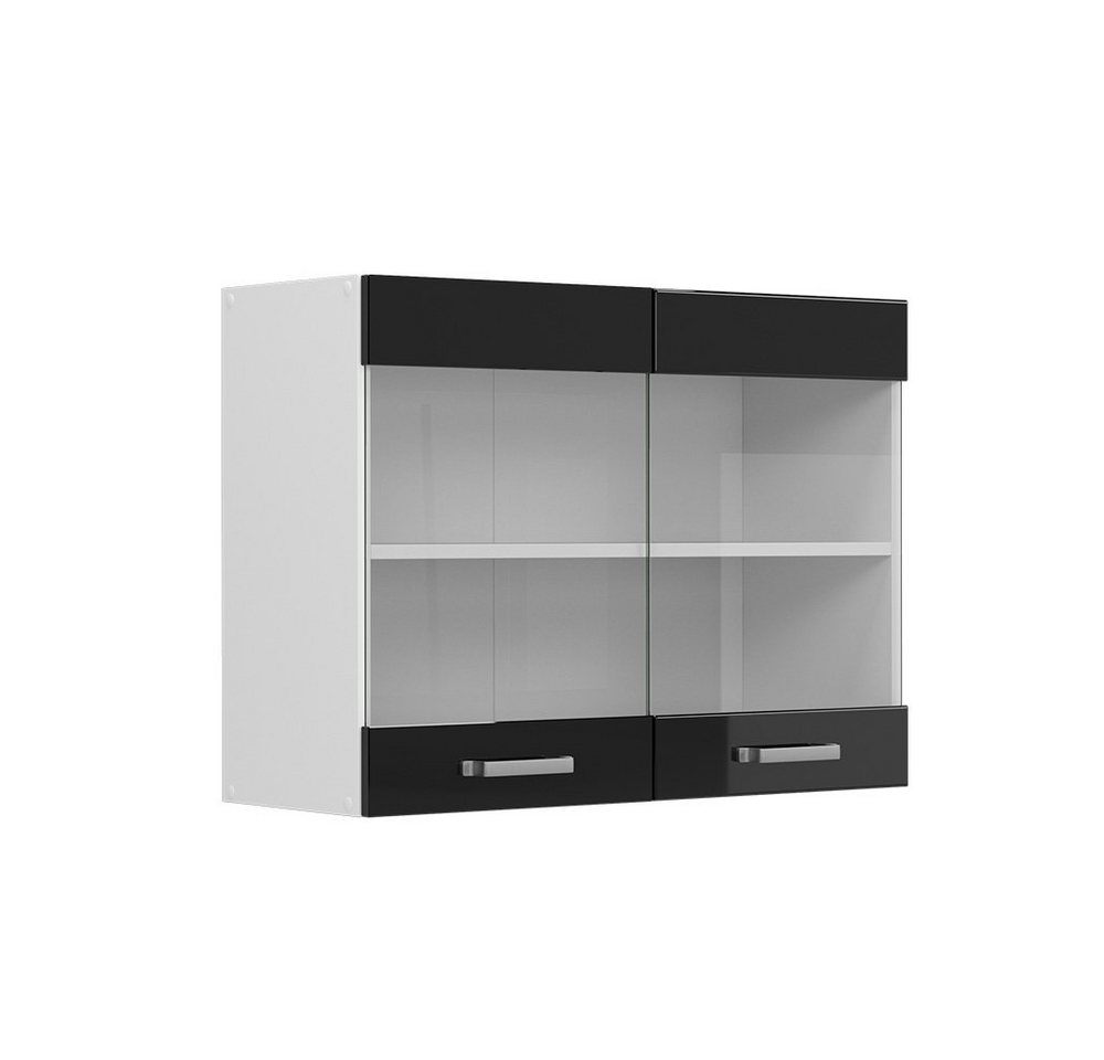 Vicco Schranksystem R-Line, Schwarz Hochglanz/Weiß, 80 cm mit Glastüren Vicco Schranksystem R-Line, Schwarz Hochglanz/Weiß, 80 cm mit Glastüren von Vicco