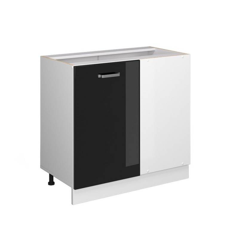 Vicco Schranksystem R-Line, Schwarz Hochglanz/Weiß, 86 cm mit Tür, ohne Arbeitsplatte von Vicco