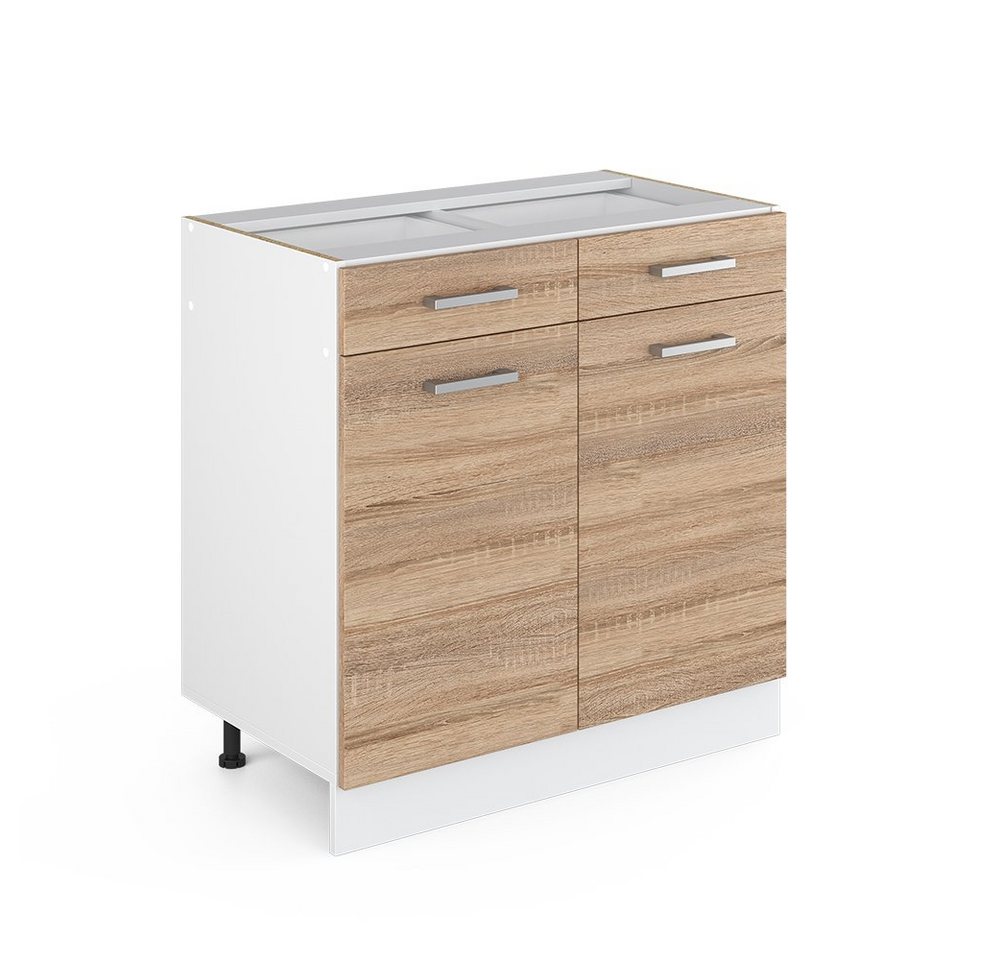 Vicco Schranksystem R-Line, Sonoma/Weiß, 80cm mit Schubladen und Türen, ohne AP Vicco Schranksystem R-Line, Sonoma/Weiß, 80cm mit Schubladen und Türen, ohne AP von Vicco