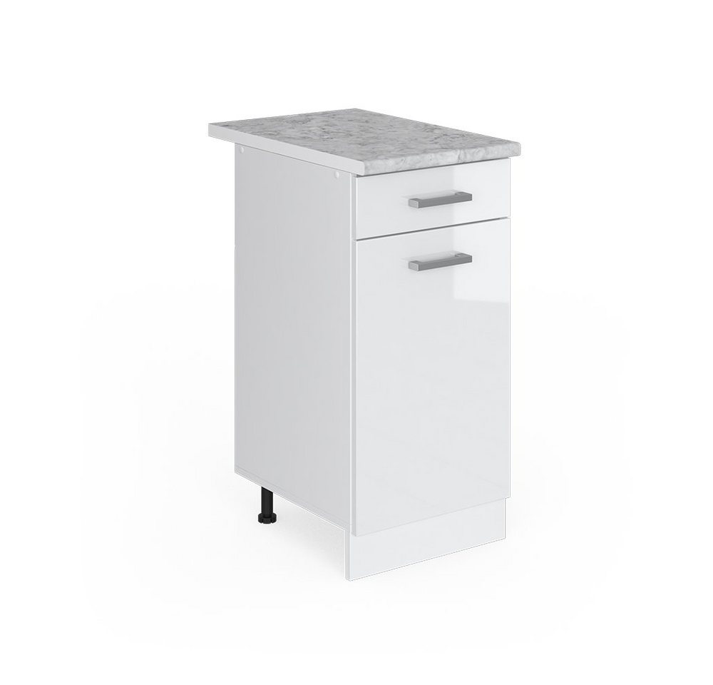 Vicco Schranksystem R-Line, Weiß Hochglanz/Weiß, 40 cm mit Schublade, mit Arbeitsplatte Vicco Schranksystem R-Line, Weiß Hochglanz/Weiß, 40 cm mit Schublade, mit Arbeitsplatte von Vicco
