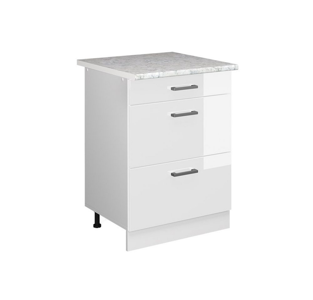 Vicco Schranksystem R-Line, Weiß Hochglanz/Weiß, 60 cm mit Schubladen Vicco Schranksystem R-Line, Weiß Hochglanz/Weiß, 60 cm mit Schubladen von Vicco