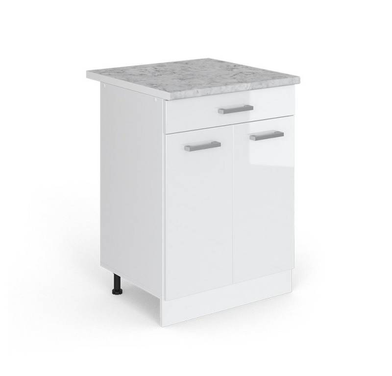 Vicco Schranksystem R-Line, Weiß Hochglanz/Weiß, 60 cm mit Schubladen von Vicco