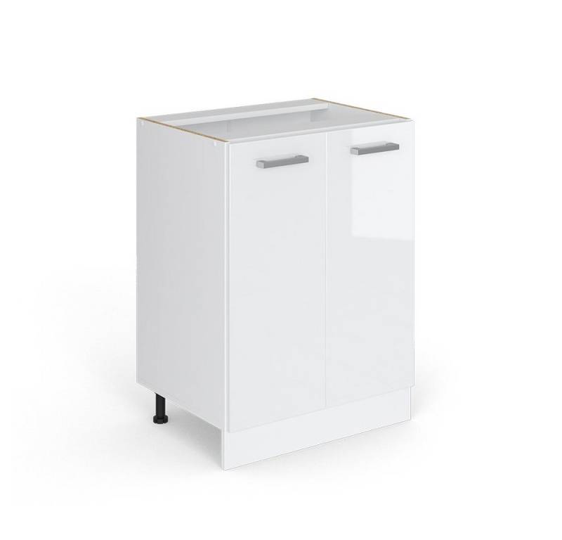 Vicco Schranksystem R-Line, Weiß Hochglanz/Weiß, 60 cm mit Türen, ohne Arbeitsplatte von Vicco