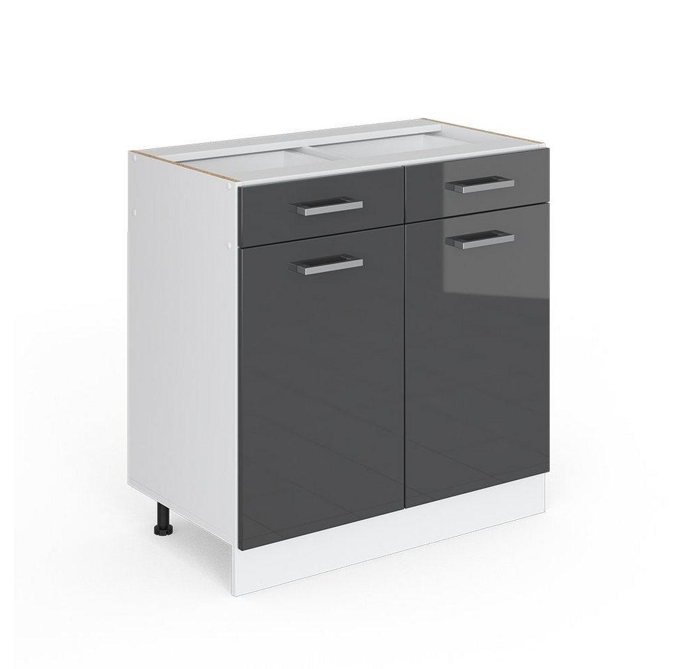 Vicco Schranksystem R-Line Anthrazit HG/Weiß 80cm mit Schubladen/Türen ohne AP von Vicco
