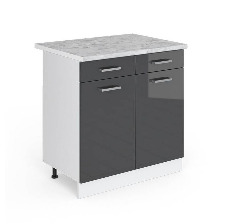 Vicco Schranksystem R-Line Anthrazit HG/Weiß 80cm mit Schubladen und Türen mit AP von Vicco