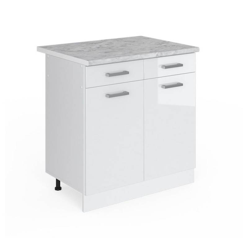 Vicco Schranksystem R-Line Weiß HG/Weiß 80cm mit Schubladen und Türen mit AP von Vicco