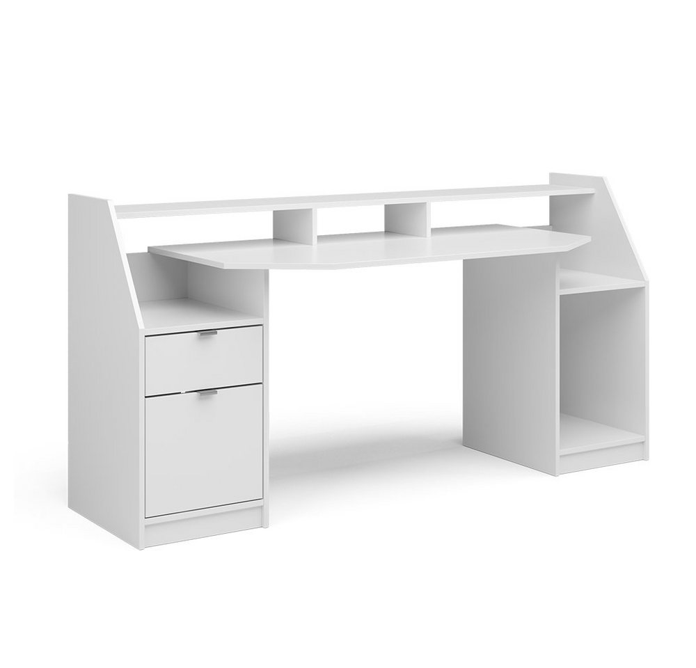 Vicco Schreibtisch Bürotisch Arbeitstisch PC-Tisch JOEL Groß Weiß von Vicco