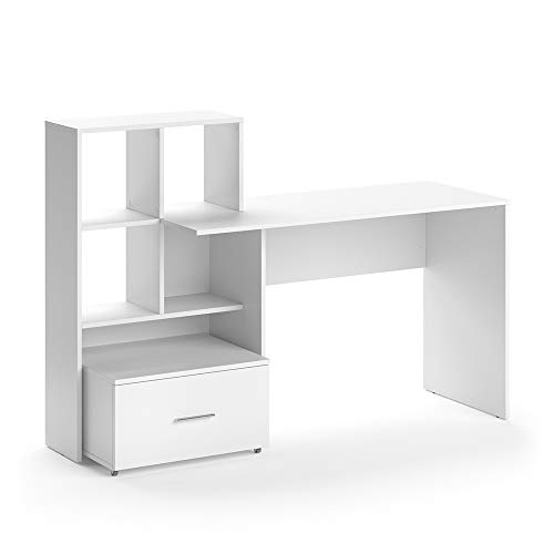 Vicco Schreibtisch Loris, Arbeitstisch für das Büro, Weiß, 149.2 x 50 cm von Vicco