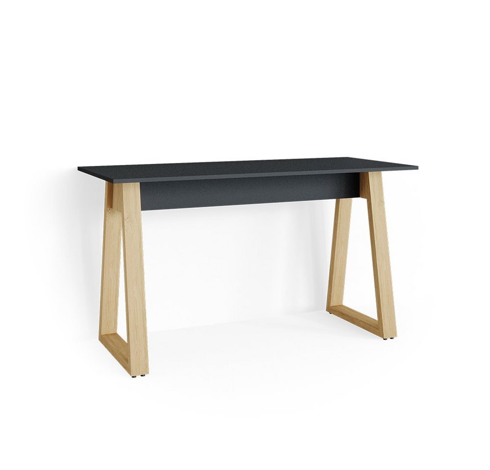 Vicco Schreibtisch Nautica, Anthrazit/Buche, 138 x 60 cm, verstellbar von Vicco