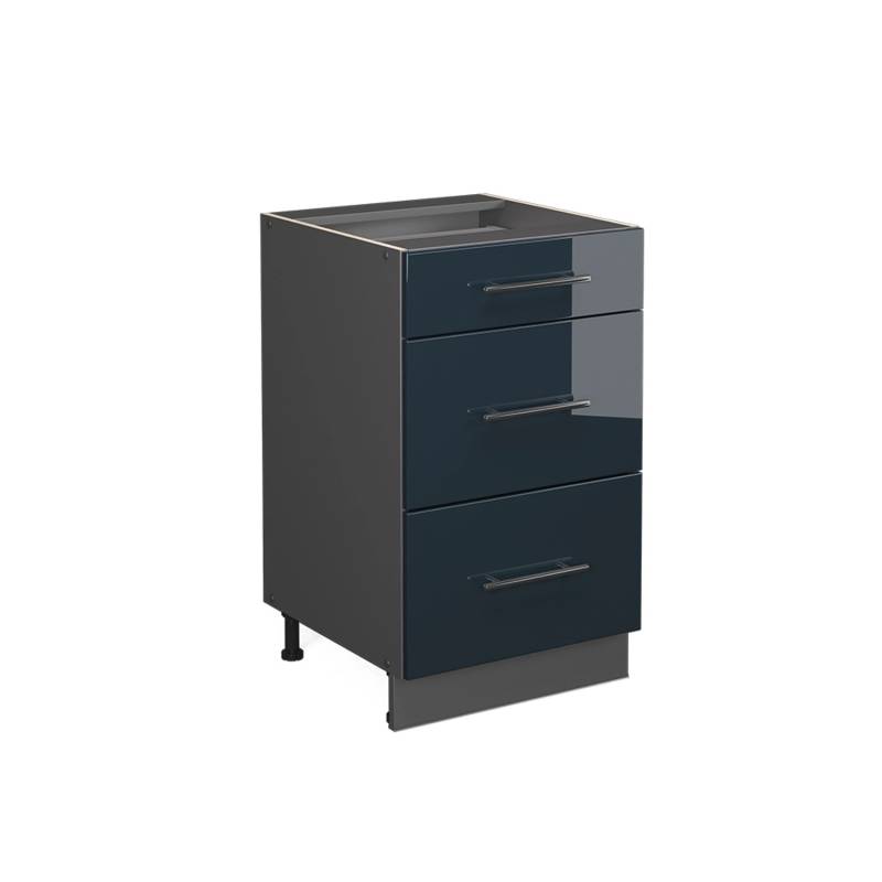 Vicco Schubladenschrank Fame-Line Dunkelblau Hochglanz 50 cm ohne Arbeitsplatte von Vicco