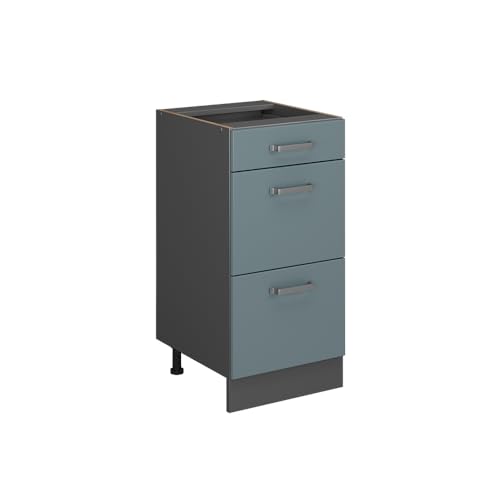 Vicco Küchenunterschrank R-Line, Blau-Grau/Anthrazit, 40 cm mit Schubladen, ohne Arbeitsplatte Vicco Küchenunterschrank R-Line, Blau-Grau/Anthrazit, 40 cm mit Schubladen, ohne Arbeitsplatte von Vicco