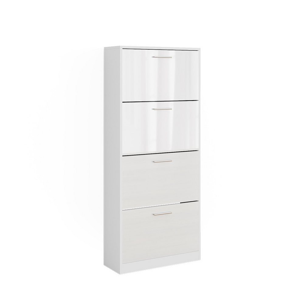 Vicco Schuhkipper Gizmo, Weiß/Weiß Hochglanz, 59 x 137 cm mit 4 Fächern Vicco Schuhkipper Gizmo, Weiß/Weiß Hochglanz, 59 x 137 cm mit 4 Fächern von Vicco