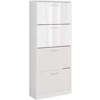 Vicco - Schuhkipper Gizmo, Weiß/Weiß Hochglanz, 59 x 137 cm mit 4 Fächern von Vicco