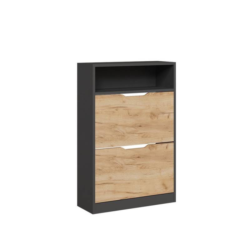 Vicco Schuhkipper Luca, Anthrazit/Goldkraft Eiche, 22 x 89.5 cm mit 2 Fächern von Vicco