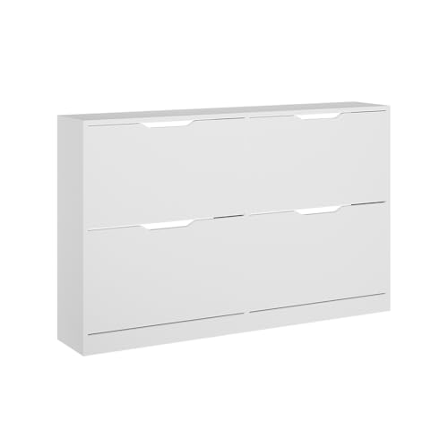 Vicco Schuhkipper Luca, Weiß, 116.6 x 72.5 cm mit 4 Fächern von Vicco
