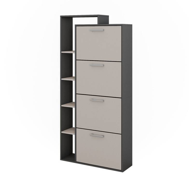 Vicco Schuhkipper Orlando, Anthrazit/Greige, 80 x 166.1 cm mit 4 Fächern von Vicco