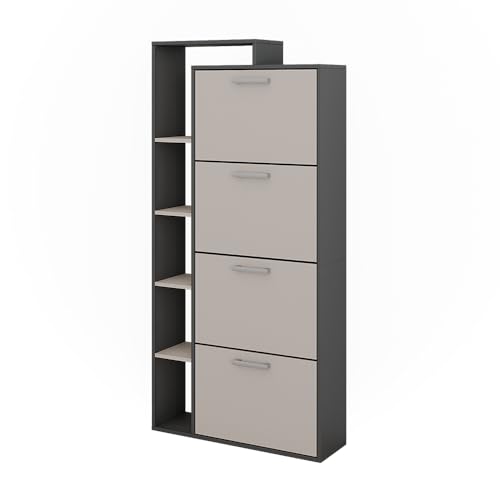 Vicco Schuhkipper Orlando, Anthrazit/Greige, 80 x 166.1 cm mit 4 Fächern Vicco Schuhkipper Orlando, Anthrazit/Greige, 80 x 166.1 cm mit 4 Fächern von Vicco
