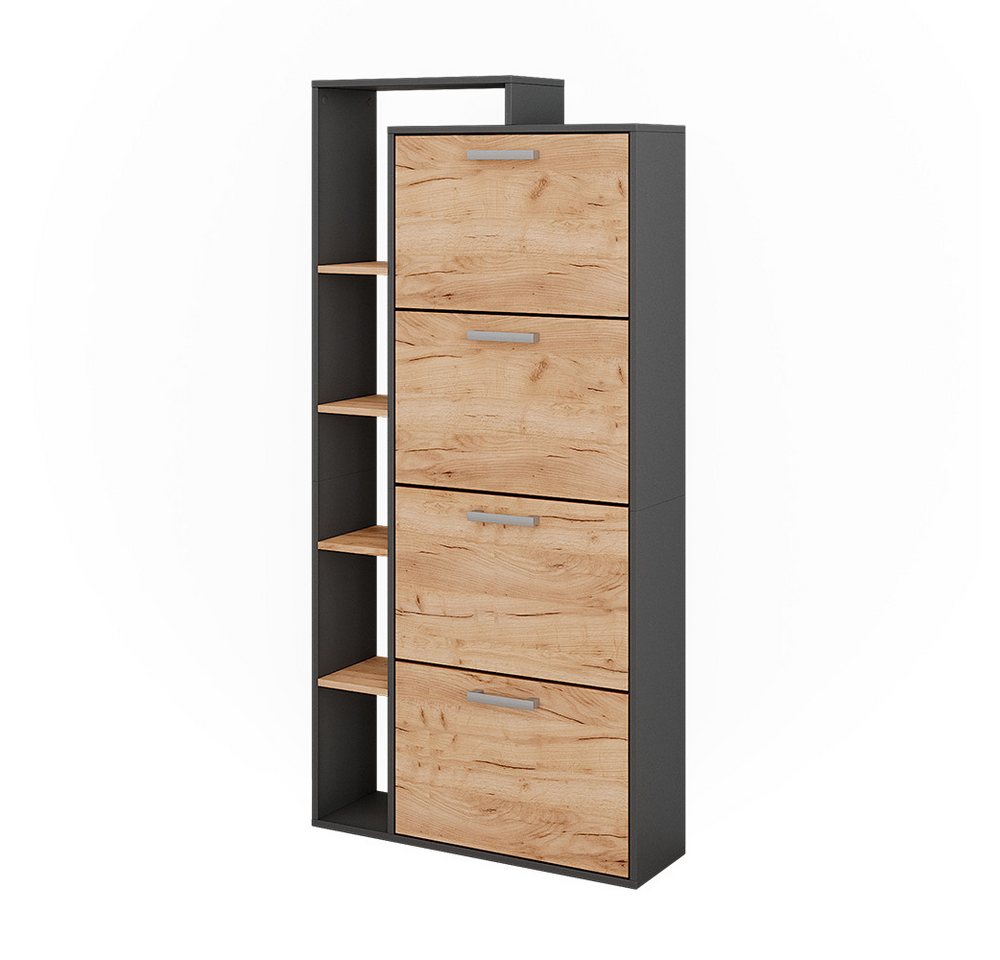 Vicco Schuhkipper Orlando, Goldkraft Eiche/Anthrazit, 80 x 166.1 cm mit 4 Fächern Vicco Schuhkipper Orlando, Goldkraft Eiche/Anthrazit, 80 x 166.1 cm mit 4 Fächern von Vicco