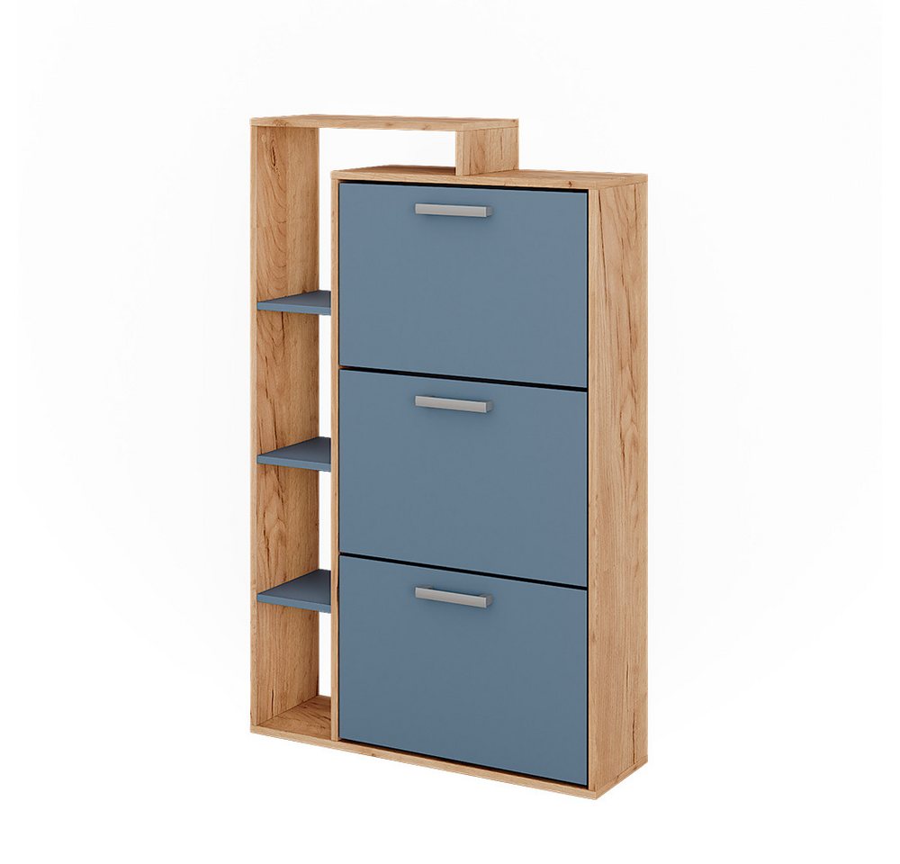 Vicco Schuhkipper Orlando, Goldkraft Eiche/Blau, 80 x 128.3 cm mit 3 Fächern Vicco Schuhkipper Orlando, Goldkraft Eiche/Blau, 80 x 128.3 cm mit 3 Fächern von Vicco