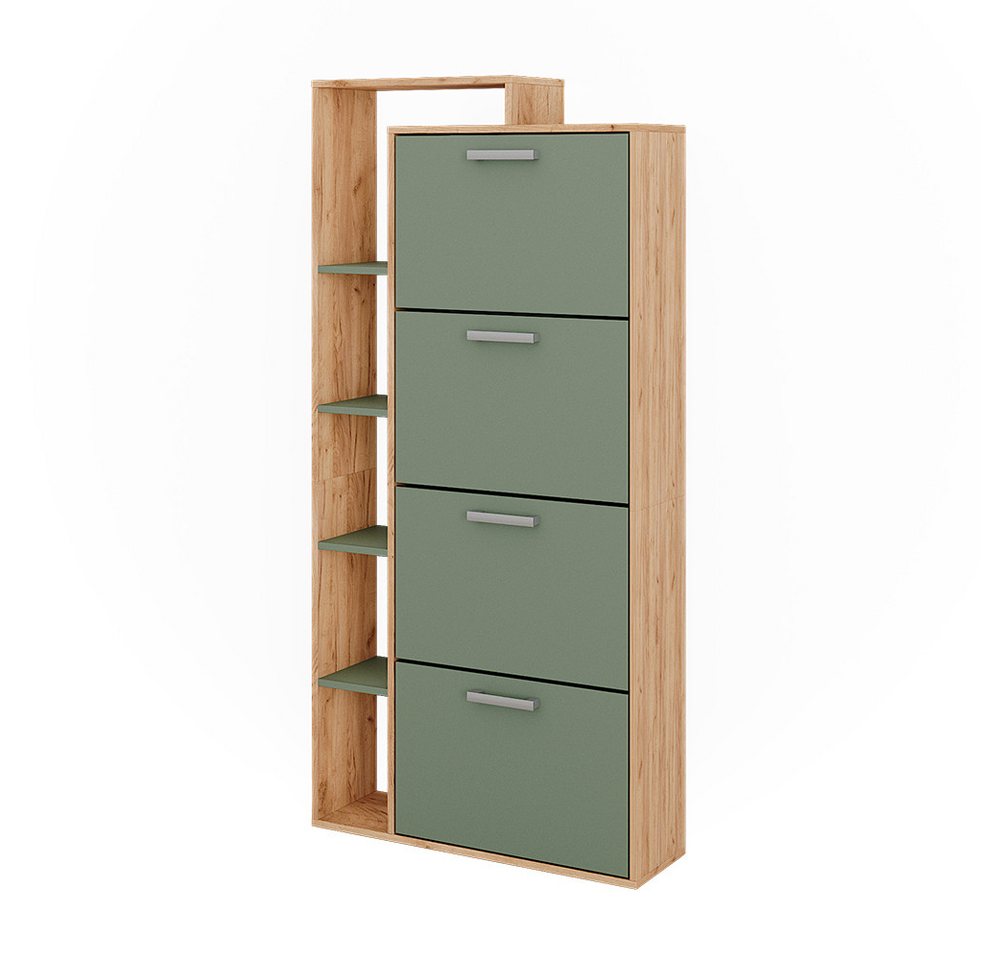Vicco Schuhkipper Orlando, Goldkraft Eiche/Grün, 80 x 166.1 cm mit 4 Fächern Vicco Schuhkipper Orlando, Goldkraft Eiche/Grün, 80 x 166.1 cm mit 4 Fächern von Vicco