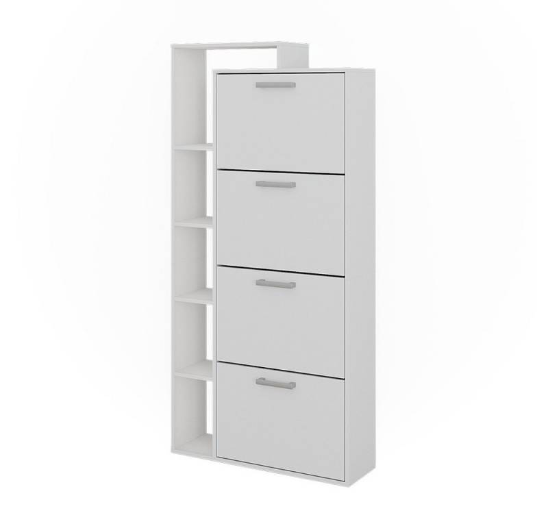 Vicco Schuhkipper Orlando, Weiß, 80 x 166.1 cm mit 4 Fächern von Vicco