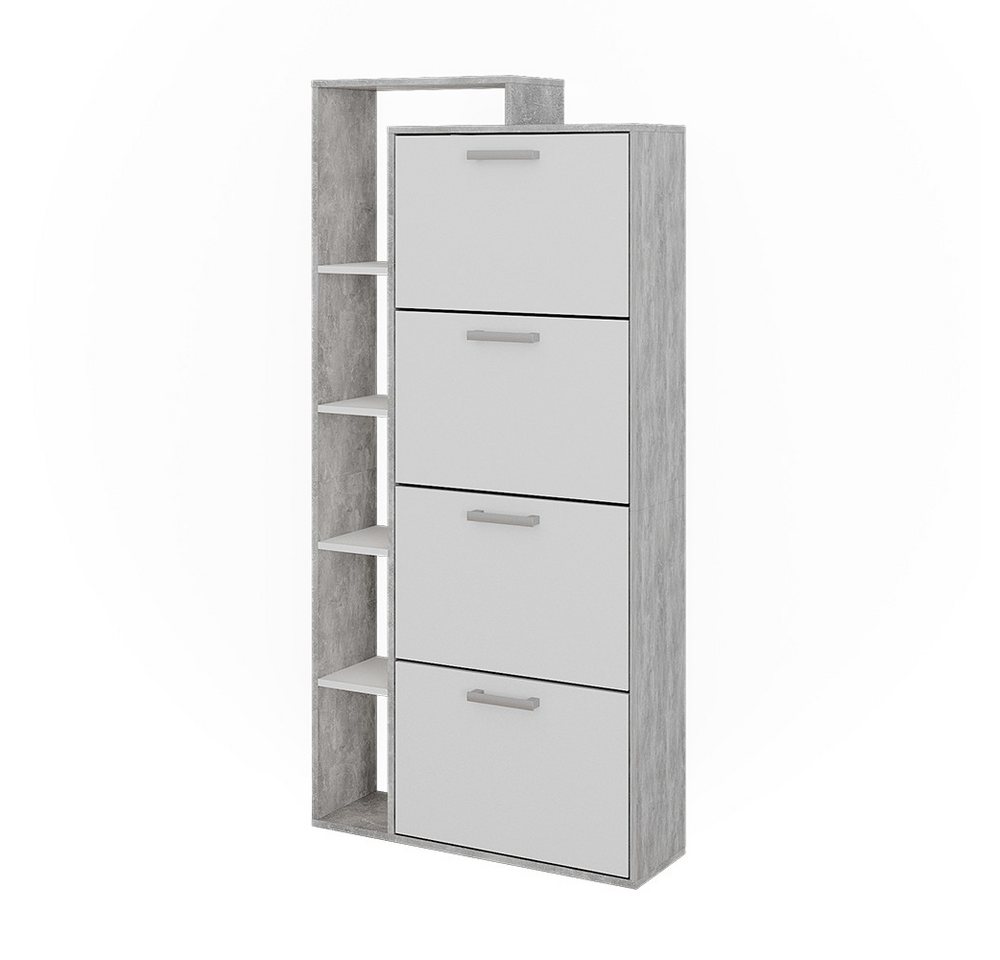 Vicco Schuhkipper Orlando, Weiß/Beton, 80 x 166.1 cm mit 4 Fächern Vicco Schuhkipper Orlando, Weiß/Beton, 80 x 166.1 cm mit 4 Fächern von Vicco