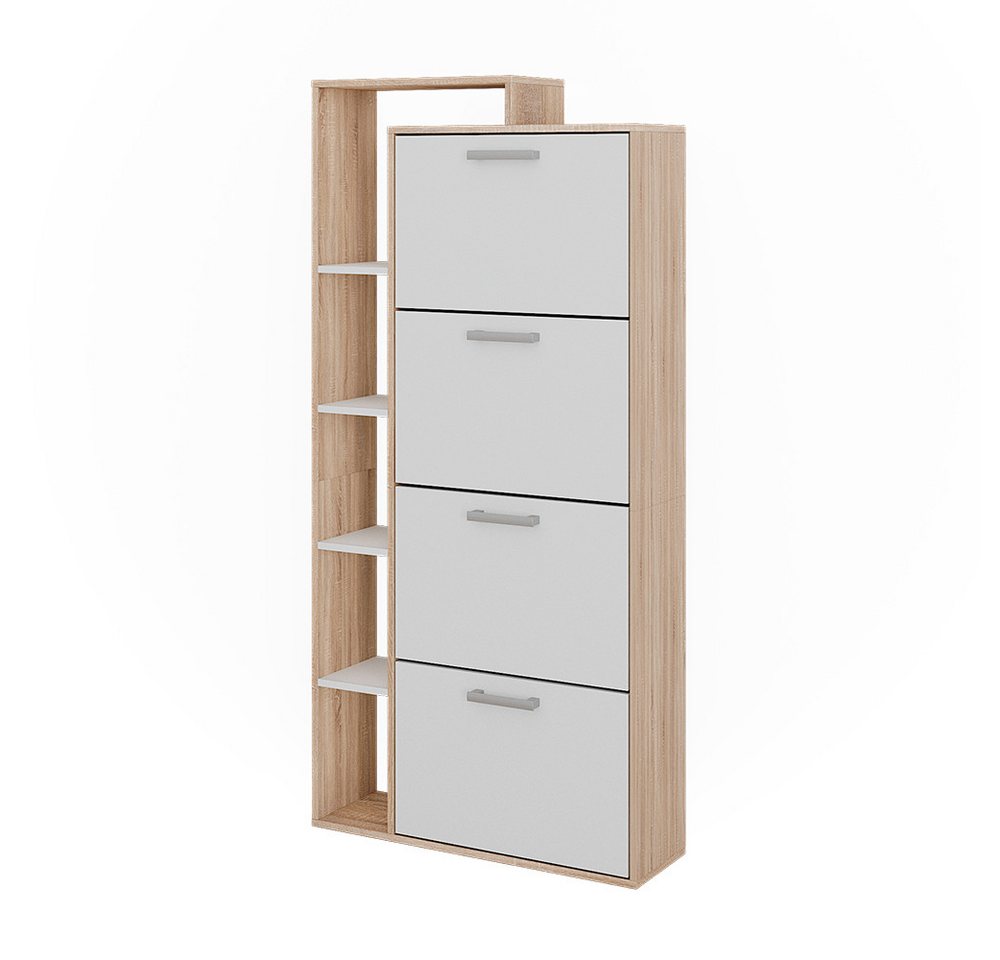 Vicco Schuhkipper Orlando, Weiß/Sonoma, 80 x 166.1 cm mit 4 Fächern Vicco Schuhkipper Orlando, Weiß/Sonoma, 80 x 166.1 cm mit 4 Fächern von Vicco