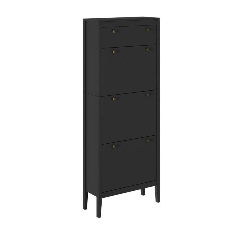 Vicco Schuhschrank Aron, Schwarz, 60 x 153 cm,3 Fächer von Vicco
