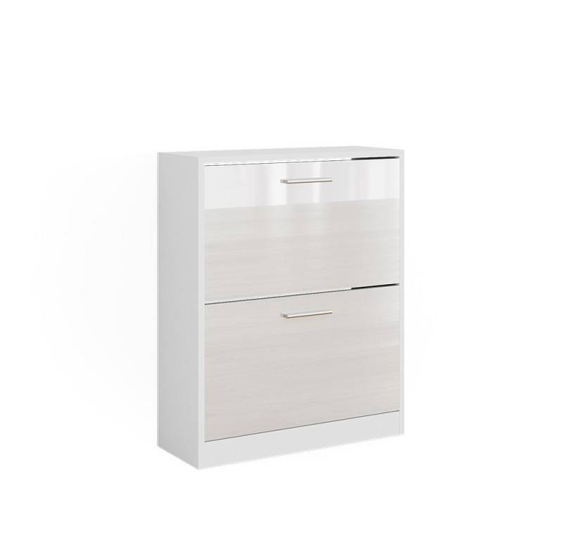 Vicco Schuhschrank Gizmo, Weiß Hochglanz/Weiß, 59 x 72.5 cm 2 Fächern von Vicco