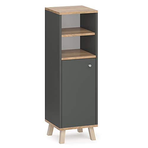 Vicco Midischrank Senyo, Anthrazit/Goldkraft Eiche, 30 x 95 cm von Vicco