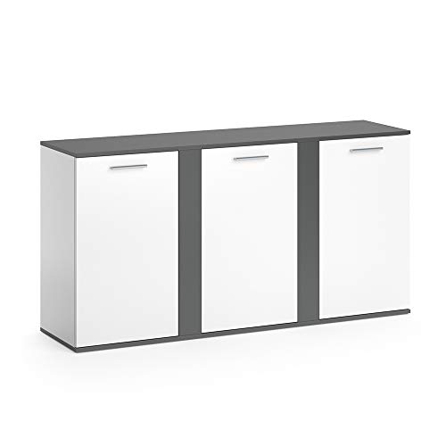 Vicco Sideboard Novelli, Anthrazit/Weiß, 155 x 80 cm mit Türen von Vicco