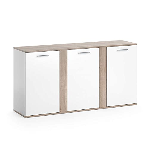 Vicco Sideboard Novelli, Sonoma/Weiß, 155 x 80 cm mit Türen von Vicco