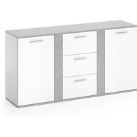 Vicco - Sideboard Novelli Beton/Weiß mit Schubladen von Vicco