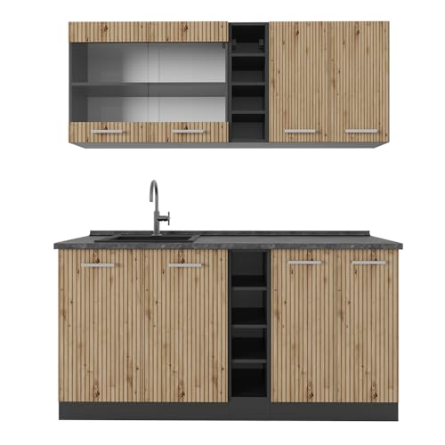 Vicco Singleküche R-Line, Artisan Eiche/Anthrazit, 160 cm ohne Arbeitsplatte Vicco Singleküche R-Line, Artisan Eiche/Anthrazit, 160 cm ohne Arbeitsplatte von Vicco