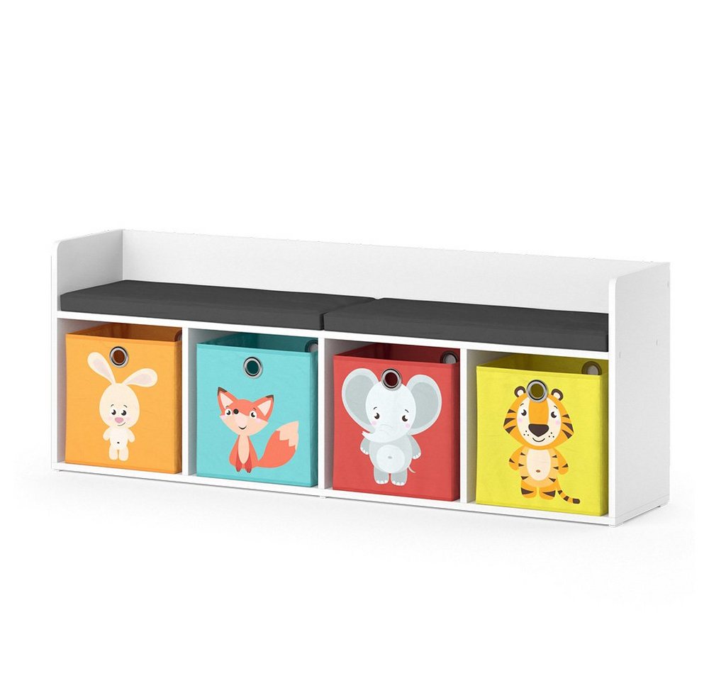 Vicco Sitzbank Luigi, Weiß, 142 x 53 cm mit 4 Faltboxen opt.1 Vicco Sitzbank Luigi, Weiß, 142 x 53 cm mit 4 Faltboxen opt.1 von Vicco