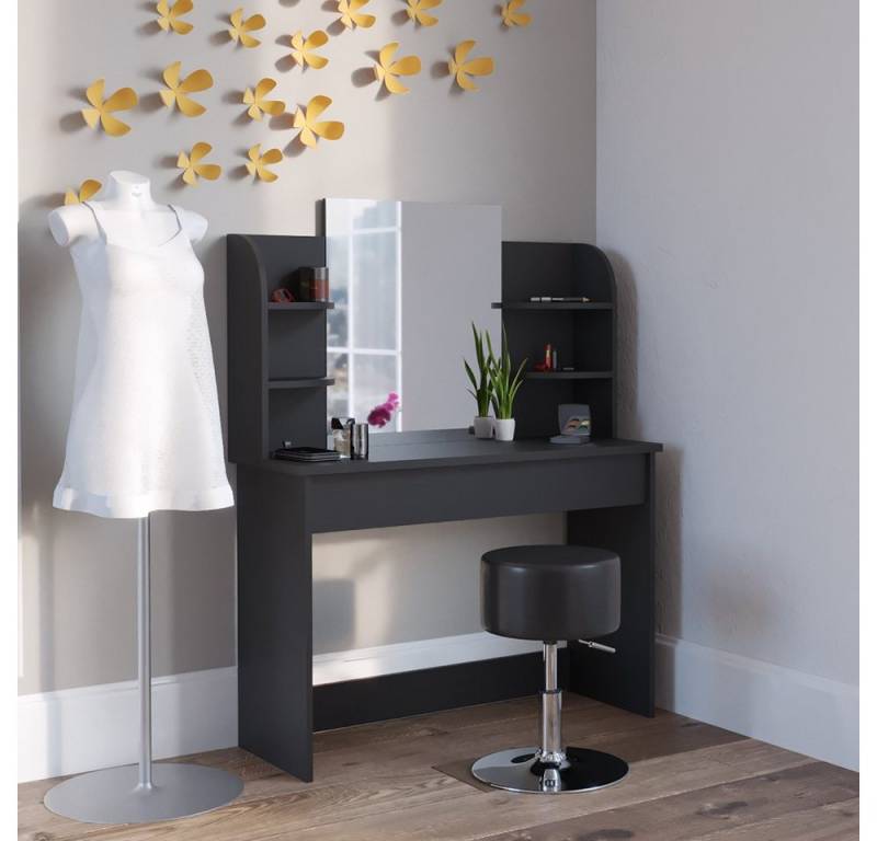 Vicco Sitzhocker Design, Schwarz, 33 x 67 cm für Schminktisch (Einzelartikel), 360° drehbare Sitzfläche von Vicco