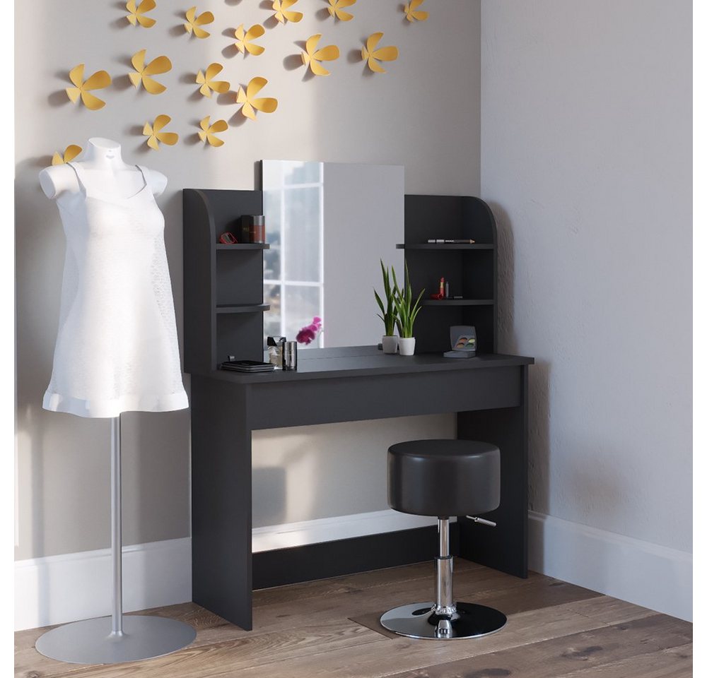 Vicco Sitzhocker Design, Schwarz, 33 x 67 cm für Schminktisch (Einzelartikel), 360° drehbare Sitzfläche von Vicco