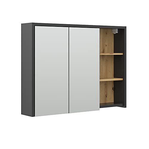 Vicco Bad Spiegelschrank Viola, Anthrazit/Eiche, 100 x 75 cm von Vicco