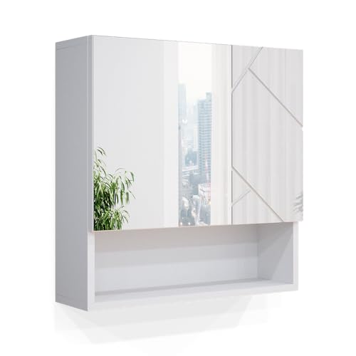 Vicco Bad Spiegelschrank Irma, Weiß Hochglanz, 54 x 55 cm von Vicco