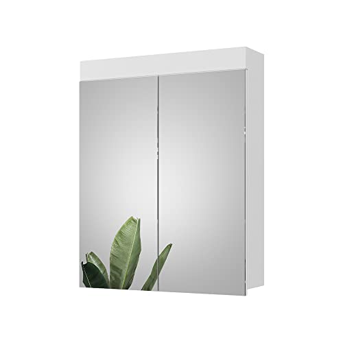 Vicco Bad Spiegelschrank Luna, Weiß, 60 x 77 cm von Vicco