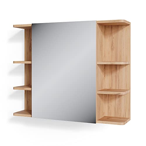 Vicco Bad Spiegelschrank Fynn, Goldkraft Eiche/Grün, 80 x 64 cm von Vicco