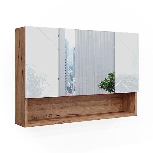 Vicco Spiegelschrank Badspiegel Wandspiegel Irma modern Badezimmer Schrank Badschrank Badezimmermöbel Badmöbel 3 Türen von Vicco