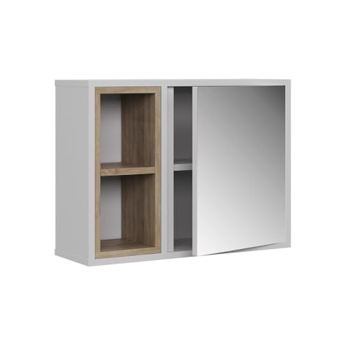 Vicco Spiegelschrank Elnor, Weiß/Eiche, 60 x 45 cm mit 2 offenen Fächern & 1 Tür Vicco Spiegelschrank Elnor, Weiß/Eiche, 60 x 45 cm mit 2 offenen Fächern & 1 Tür von Vicco