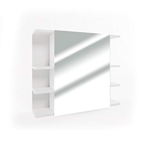 Vicco Badspiegelschrank Fynn, Badezimmerspiegel, Weiß, 80 x 64 cm von Vicco