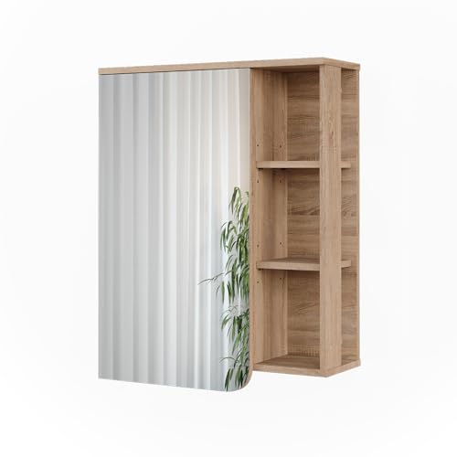 Vicco Spiegelschrank Karen, Sonoma/Blau, 60 x 75 cm von Vicco
