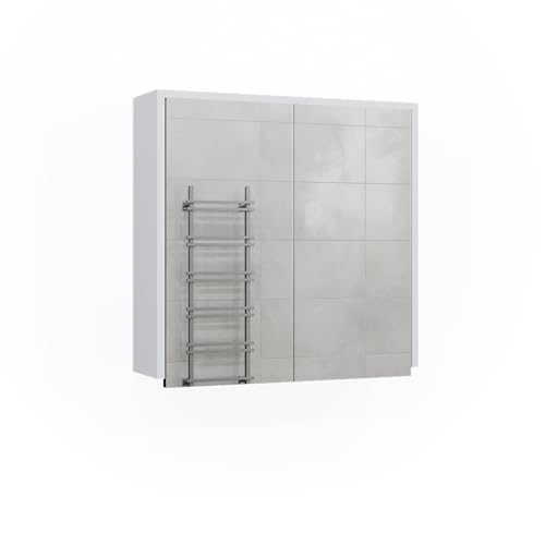 Vicco Badspiegelschrank Weiß/Anthrazit Maltin 60x58x17 cm - Badezimmerschrank mit Spiegel, Viel Stauraum Oben und unten Vicco Badspiegelschrank Weiß/Anthrazit Maltin 60x58x17 cm - Badezimmerschrank mit Spiegel, Viel Stauraum Oben und unten von Vicco