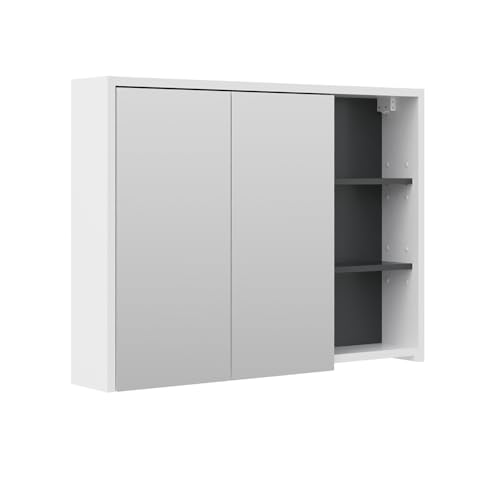 Vicco Bad Spiegelschrank Viola, Anthrazit/Weiß, 100 x 75 cm von Vicco